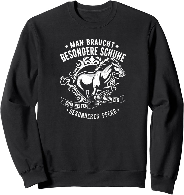 Pferd Reiterin Motiv mit Spruch für Reitsport Fans Sweatshirt