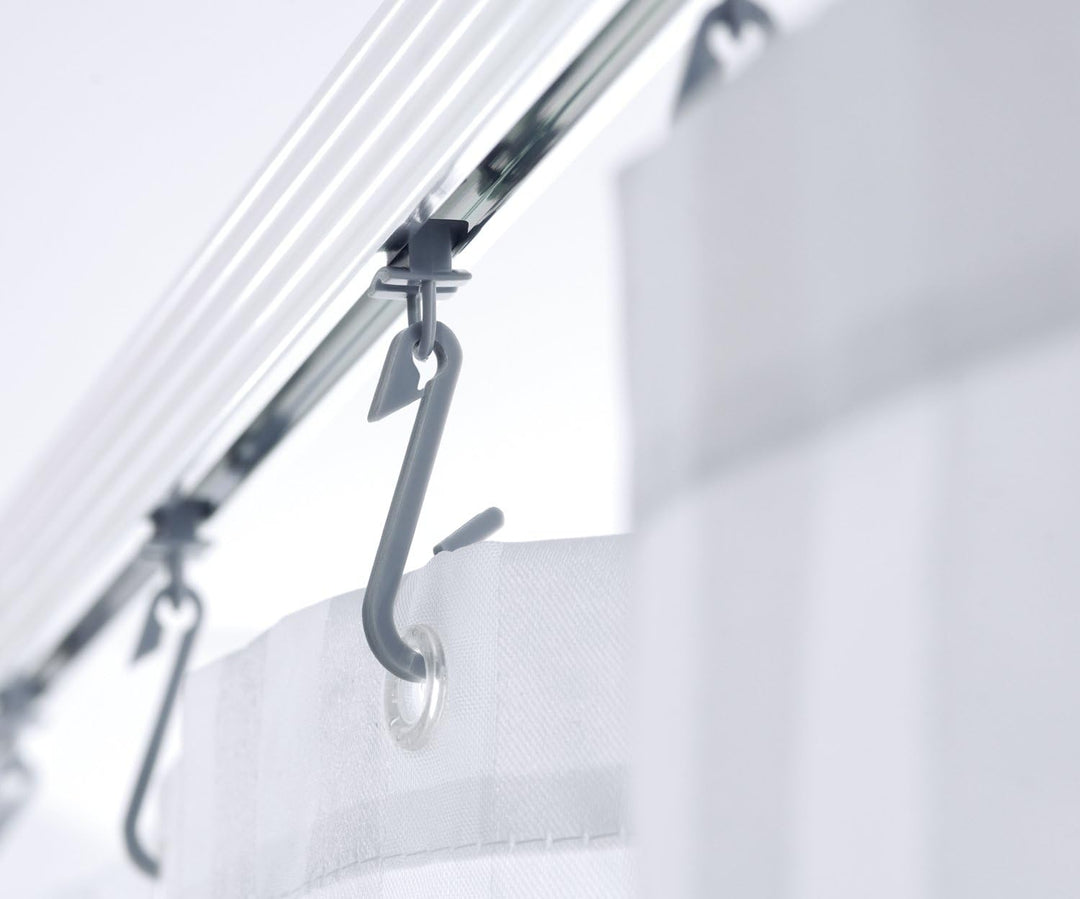 RIDDER 52500 Duschvorhangschiene, Duschvorhangstange, ca. 90 x 90 x 90 cm, Aluminium, verchromt 90x9