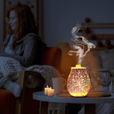 Elektrische Duftlampe, YUNYODA 3D Glas Aroma Lampe Wachsbrenner, Ölbrenner Wachs Schmelzbrenner Wärm