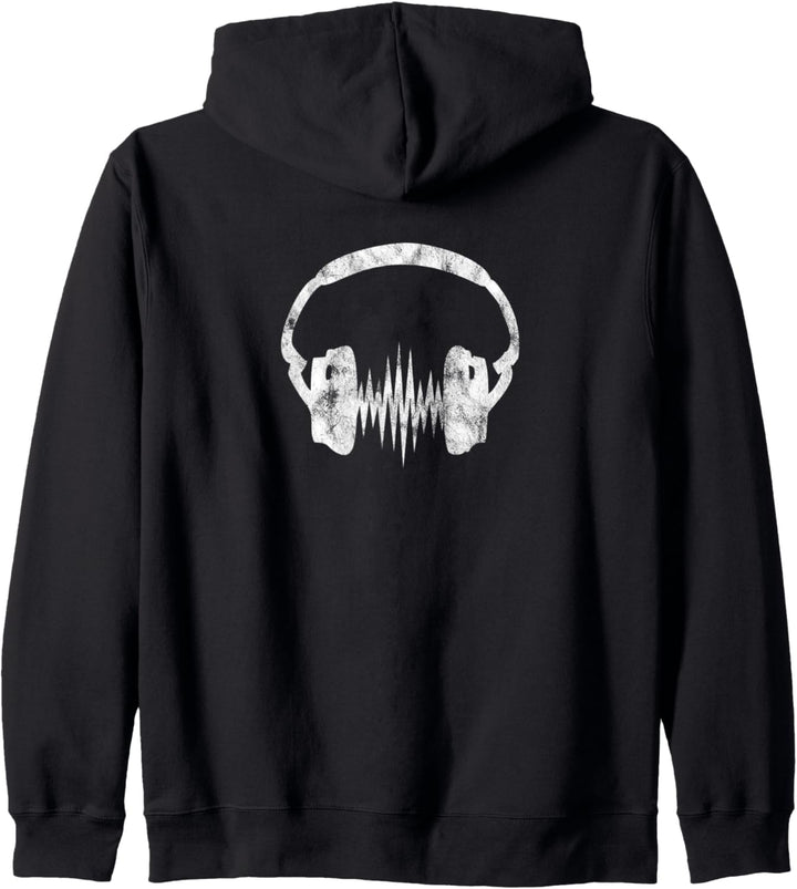 Kopfhörer Musik Puls Frequenz Welle Sound Musiker DJ Party Kapuzenjacke