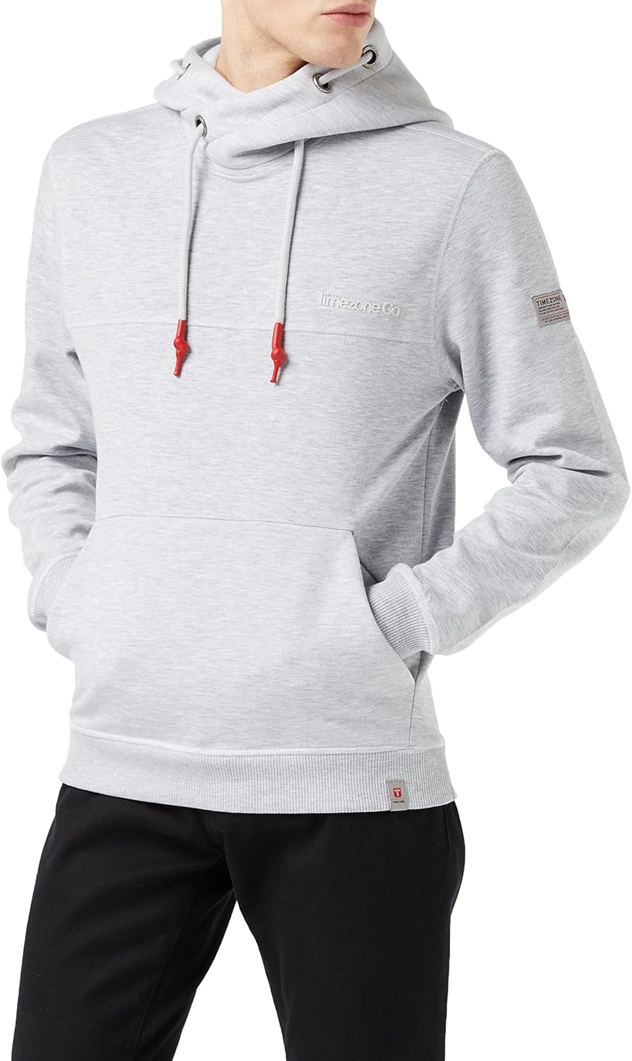 Timezone Herren Hi-tech Hoody Kapuzenpullover S Silver Grey Melange, S Silver Grey Melange