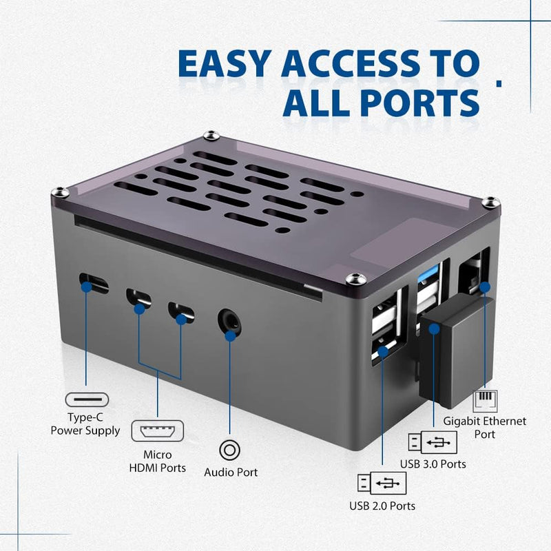 GeeekPi Raspberry Pi 4 Aluminium NAS Gehäuse mit PWM Lüfter und M.2 SATA SSD Adapterplatine, Raspber