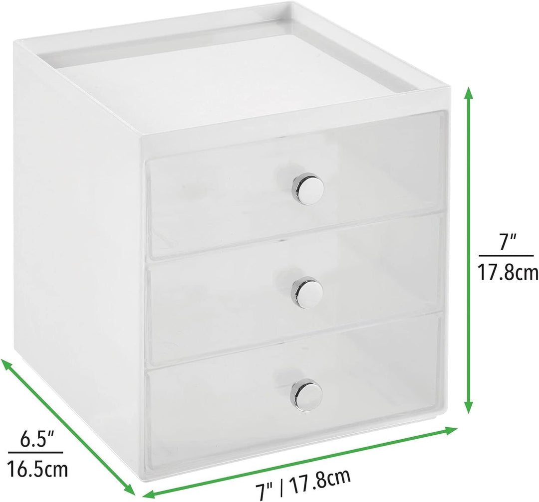 mDesign Make-up Organizer – Schminkaufbewahrung mit 3 Schubladen für Lidschatten, Lippenstift & Co.