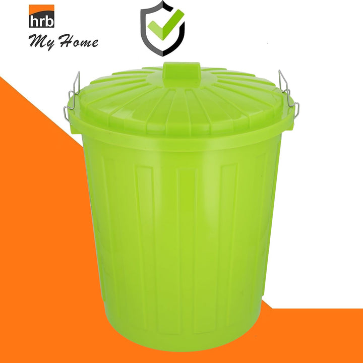 HRB Maxitonne 50 Liter grün, Tonne aus stabilem Hartplastik, abnehmbarer Deckel mit Verschlüssen, ge