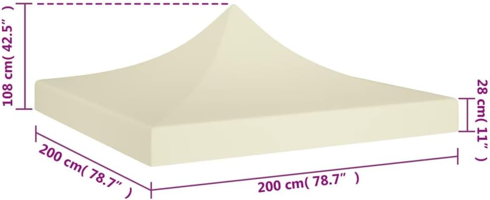 vidaXL Partyzeltdach Partyzeltdächer Zeltdach 2 x 2 m Creme, 2 x 2 m Creme