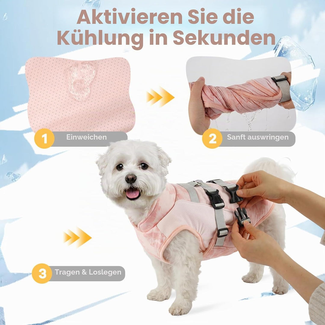 Kühlweste Für Grosse Hunde Sommer Atmungsaktiv Leicht Kühlmantel Hund Mit Leinenring, Sonnenschutz H