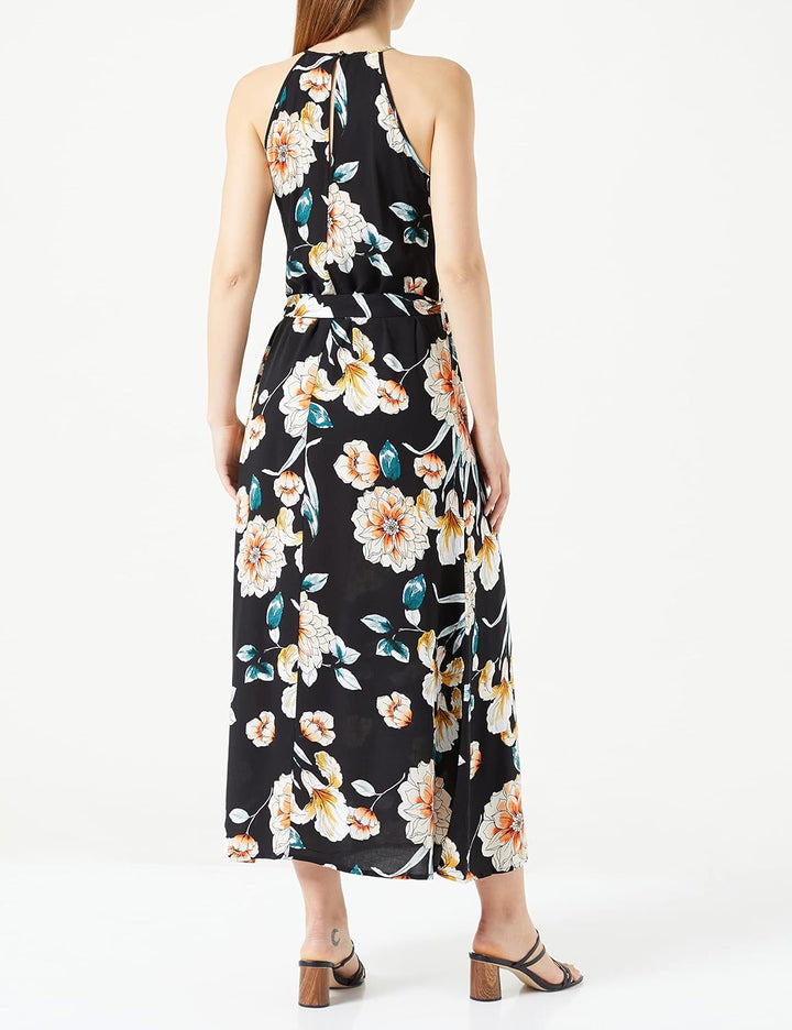ONLY Damen Onlnova Life S/L Joy Long Dress Aop Ptm 32 Black/Aop:369 Soft Flowers, 32 Black/Aop:369 S