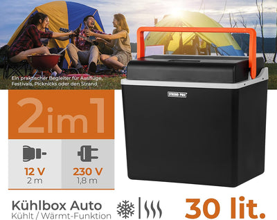 Elektrische Kühlbox Auto für Camping 30L | Kühlbox 12v 230v | Kühlbox Elektrisch mit Kühlt/Wärmt-Fun