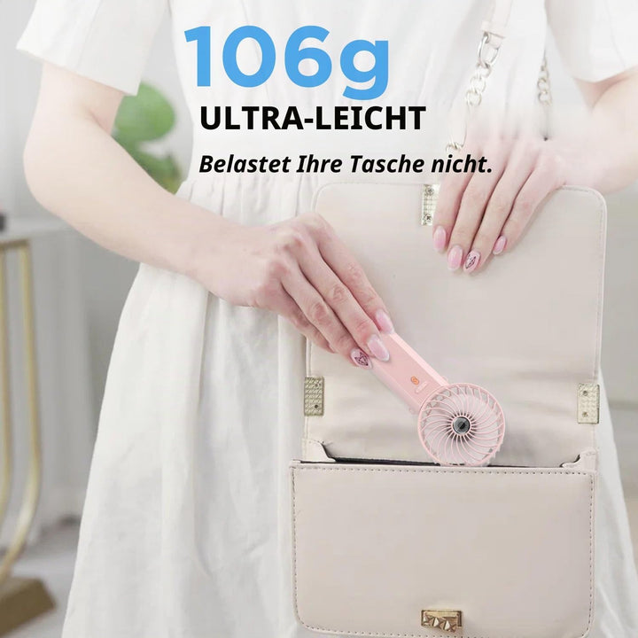 Lepwings Handventilator, Mini Ventilator USB Wiederaufladbar, 5,5-16 Std. Laufzeit, 4 Windgeschwindi
