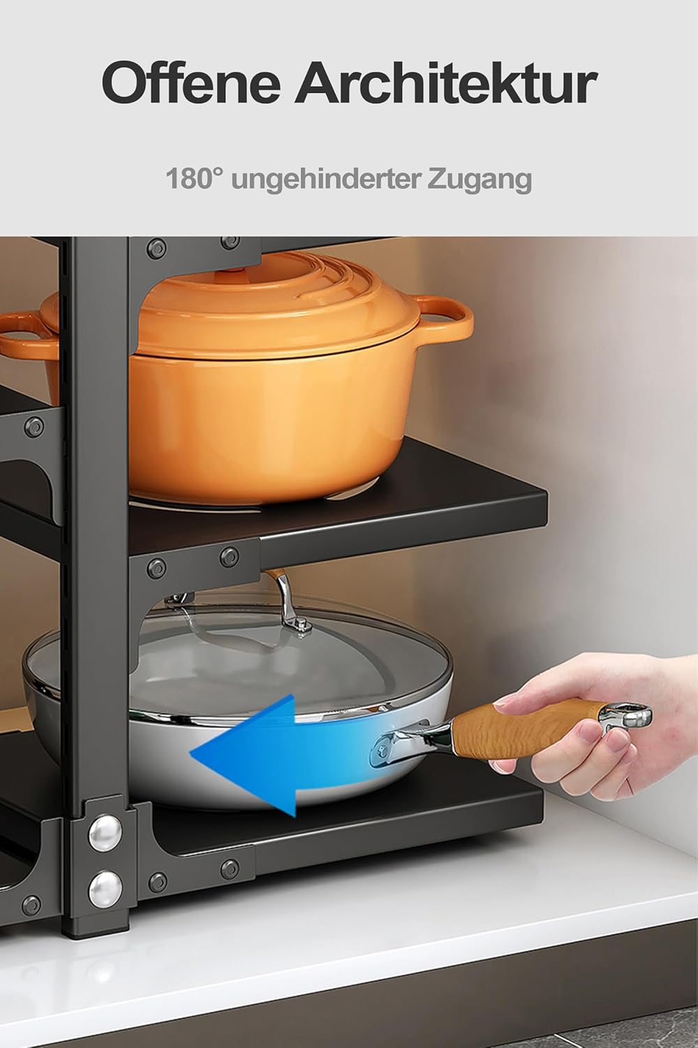 Töpfe und Pfannen Organizer für Schrank, Heavy Duty Topf Pfanne Rack unter Spüle Organizer und Aufbe