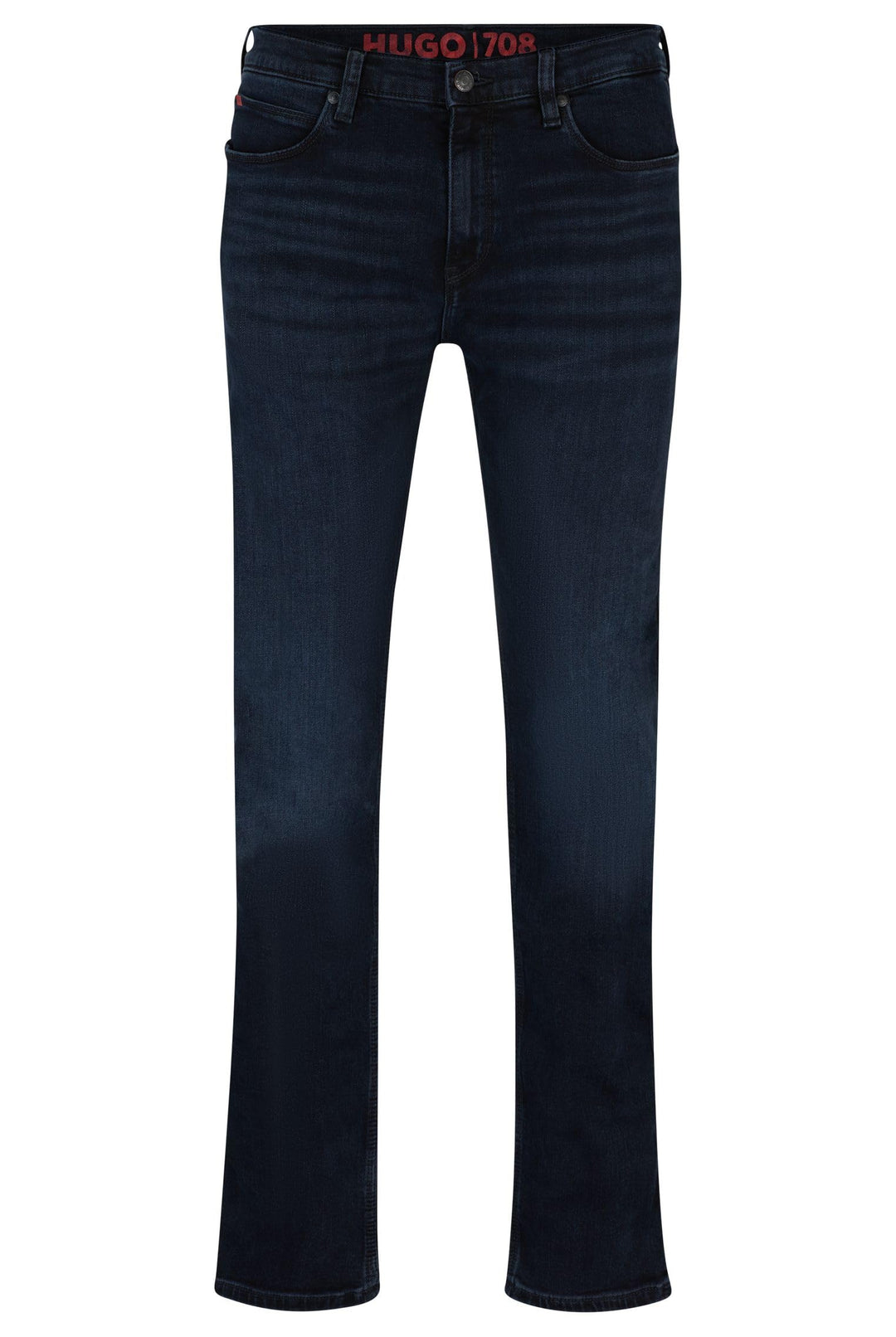 HUGO Herren 708 Slim-Fit Jeans aus schwarzblauem Stretch-Denim 38W / 32L Navy410, 38W / 32L Navy410