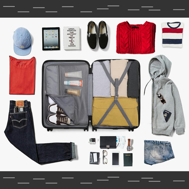 British Traveller Hartschalenkoffer Handgepäck Koffer 53 * 35 * 21cm Reisekoffer Handgepäck Koffer T