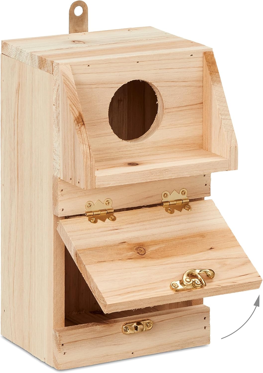 Relaxdays Nistkasten für Kohlmeise &amp; Gartenrotschwanz, mit Reinigungsklappe, Holz, Vogelnistkasten z