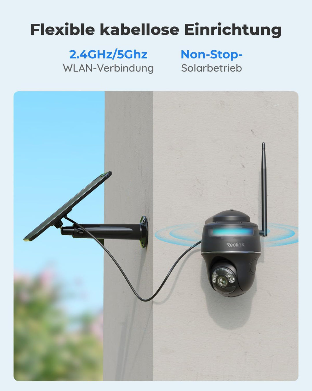 Reolink 2K PTZ Solar Überwachungskamera Aussen Akku 355°/140° Schwenkbar WLAN Kamera Outdoor mit 2,4