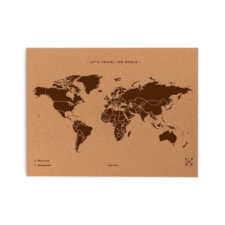 Miss Wood Map L Karte aus Kork 45 x 60 cm braun L Braun, L Braun
