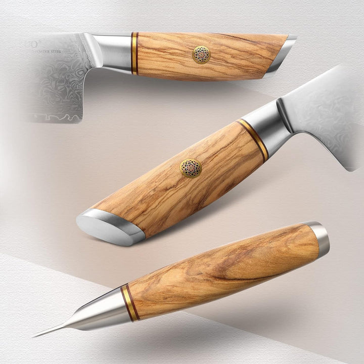 XINZUO Damaststahl 18.2cm Nakirimesser, scharf Küchenmesser 73 Schichten Damastpulverstahl profi Koc