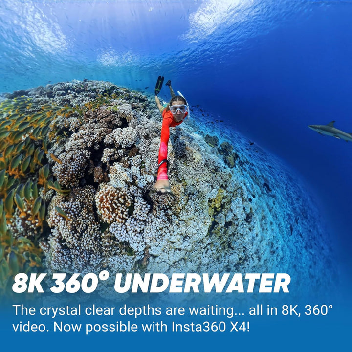 Insta360 X4 Unsichtbares Tauch-Bundle – wasserdichte 8K 360°-Action-Cam, 4K Weitwinkelvideos, Unsich