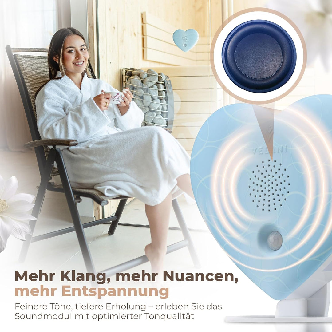 Zwitscher Naturgeräusche Box mit Bewegungsmelder - 18 brillante Klänge, Timer 2–120 Min. für Entspan