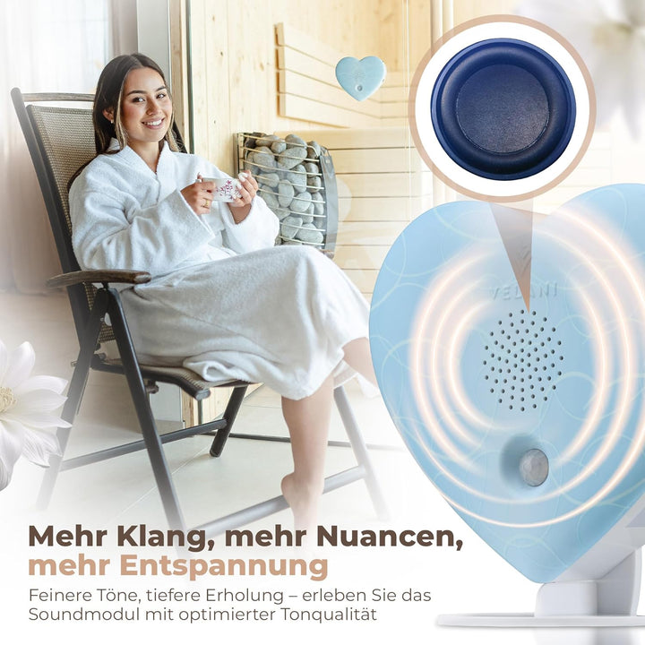 Zwitscher Naturgeräusche Box mit Bewegungsmelder - 18 brillante Klänge, Timer 2–120 Min. für Entspan