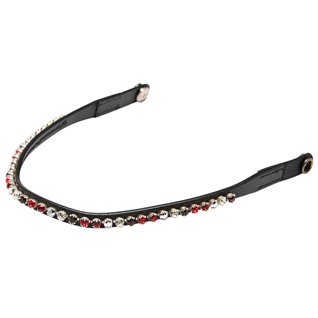 PresTeq Faysport Shinebright Brow Band Black Bordeaux Cob, Schwarz / Burgunderrot Cob