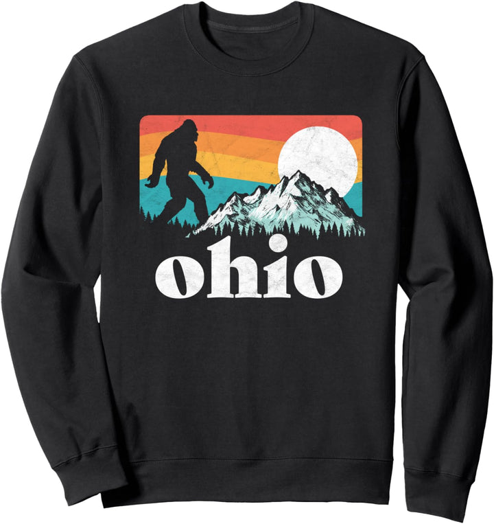 Ohio Retro State Pride Bigfoot Mountains Sweatshirt