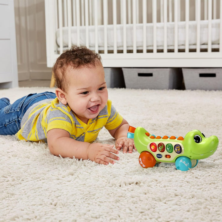 Vtech Baby - Babys Lernspass-Krokodil – Interaktives Babyspielzeug mit Musik, Sätzen und Geräuschen