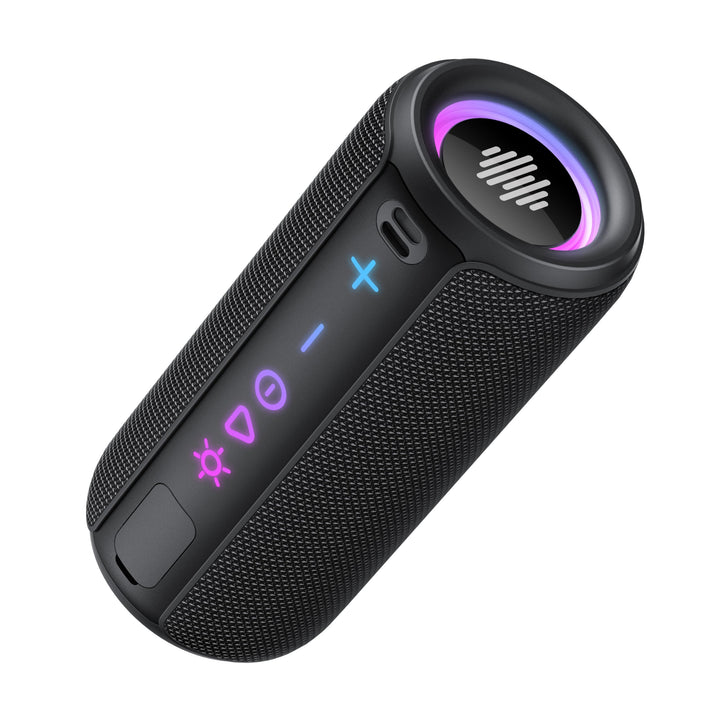 TIMU Bluetooth Lautsprecher mit Licht, Bluetooth 5.4 Musikbox, 25W Dual Lautsprecher, Dualen Bass-Tr