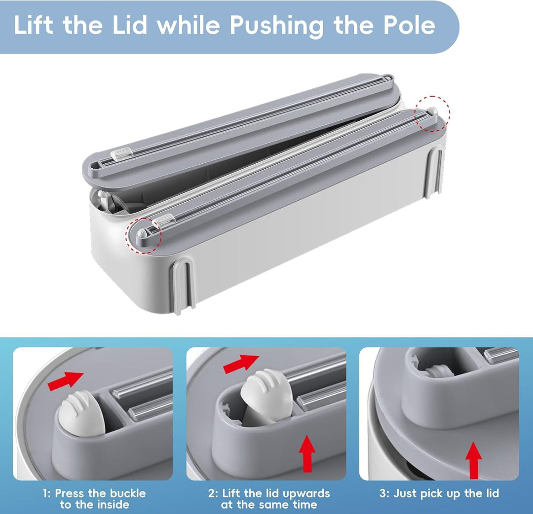 3 in 1 Küchenrollenhalter Magnetisch | Frischhaltefolienspender mit Scharfen Klingen | Folienschneid