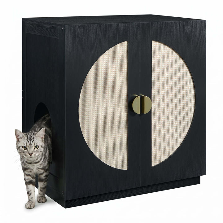 unipaws Katzenklo Möbel mit Regalen, Hohes Verstecktes Katzenklo Gehäuse für hohe oder Top Entry Kat