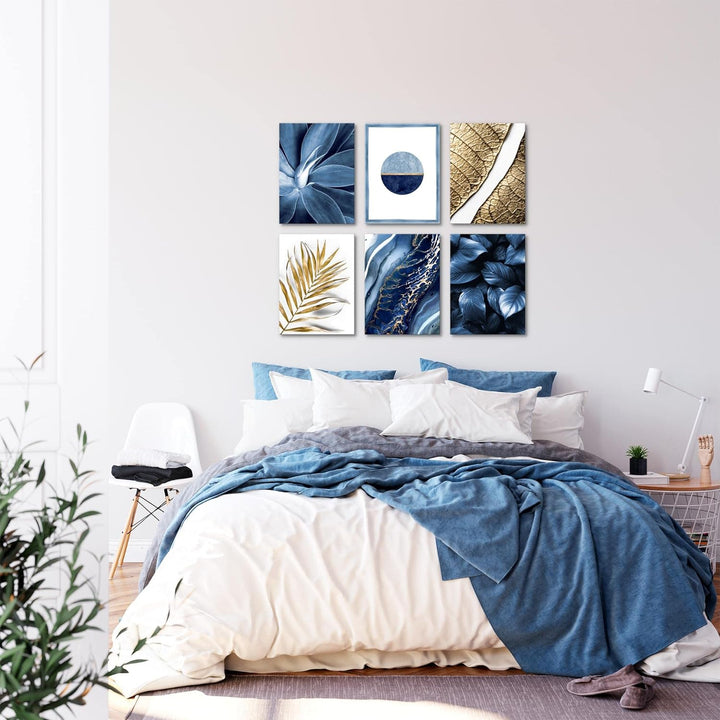 Novart Set Wandbilder - KEIN EXTRA RAMEN BENÖTIGT - Wohnzimmer Schlafzimmer - Bilder Modern Abstrakt