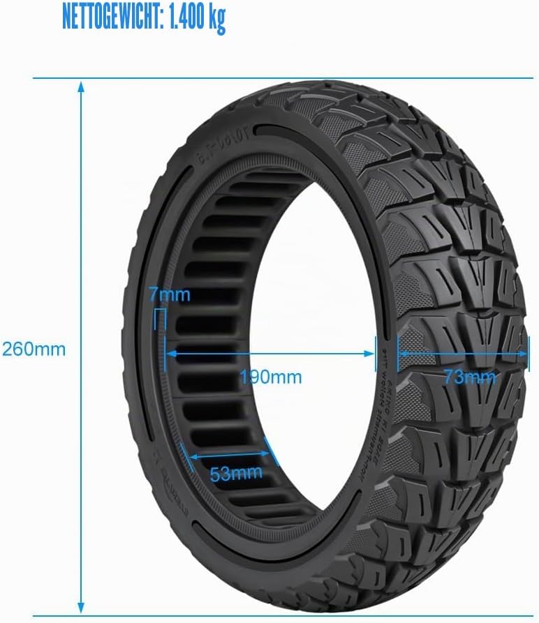 70/60-7,5 Vollreifen für Segway ZT3 Pro D/Ninebot MAX G3 D Elektroroller Ersatzreifen Vollgummireife