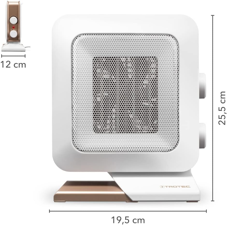 TROTEC Keramik Heizlüfter TFC 14 E – Heizleistung 700 W / 1400 W – Elektroheizung mit Thermostat, Ra