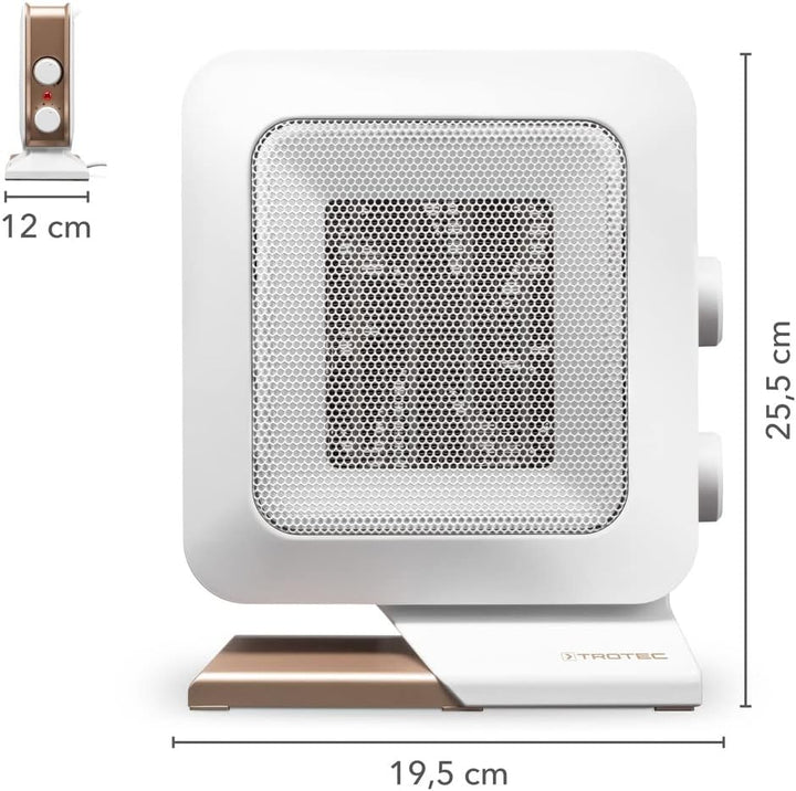TROTEC Keramik Heizlüfter TFC 14 E – Heizleistung 700 W / 1400 W – Elektroheizung mit Thermostat, Ra
