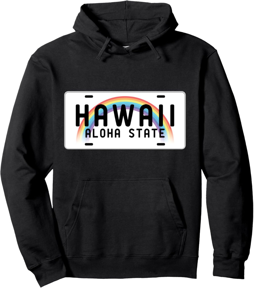 Hawaii Aloha State Islands Vintage Souvenir Kennzeichen Pullover Hoodie
