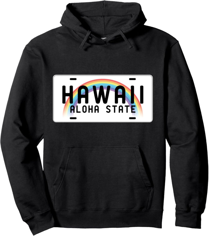 Hawaii Aloha State Islands Vintage Souvenir Kennzeichen Pullover Hoodie