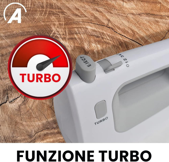 ARDES - ARSBAT01 Spinny Handmixer mit 5 Geschwindigkeiten und Turbo – Handmixer mit Schneebesen zum