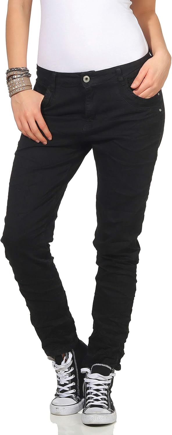 KAROSTAR trendy Damenjeans im Boyfriends Style/Chino in aktuellen Farben/Hüfthose Stretch 19