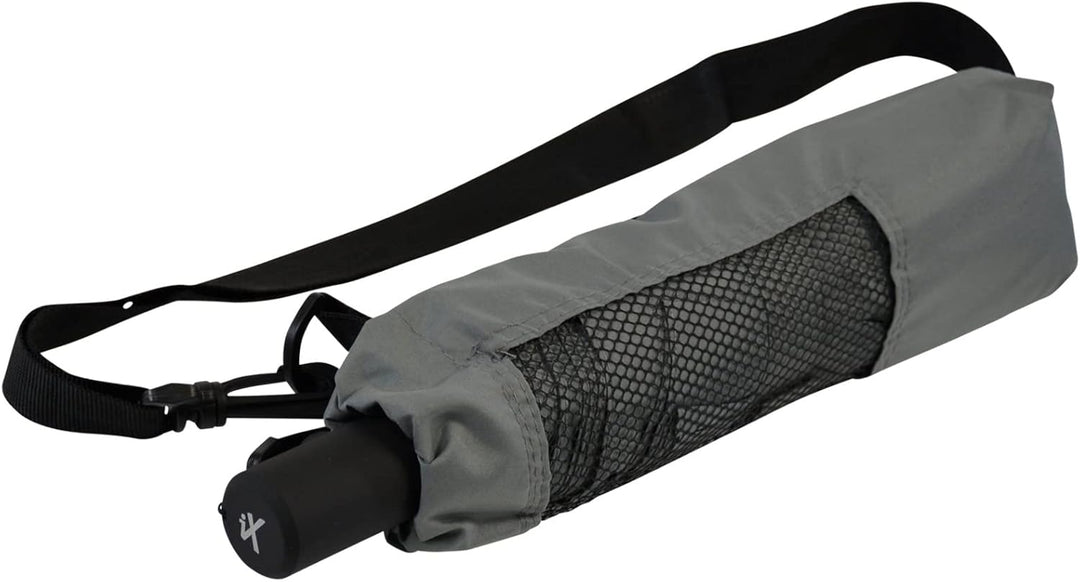iX-brella Trekking XL Taschenschirm 115 cm gross mit Umhängetasche grey, grey