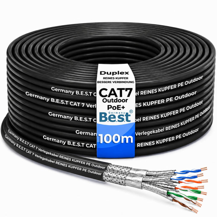 Germany B.e.s.t CAT 7 100M Duplex Erdkabel Netzwerkkabel Outdoorkabel LAN Kabel Ethernetkabel S/FTP