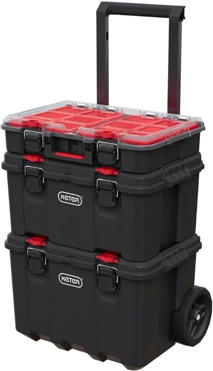 Keter 250927 Stack & Roll Heavy Duty DIY Tool Storage System DIY Werkzeug-Aufbewahrungssystem, DIY W