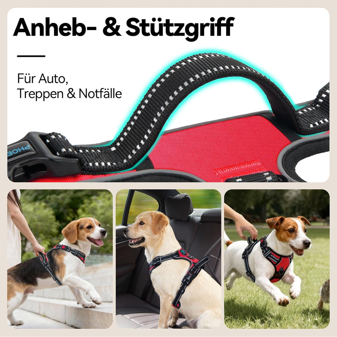 PHOEPET No Pull Hundegeschirr Verstellbares Hundewestengeschirr für den täglichen Spaziergang mit Sc