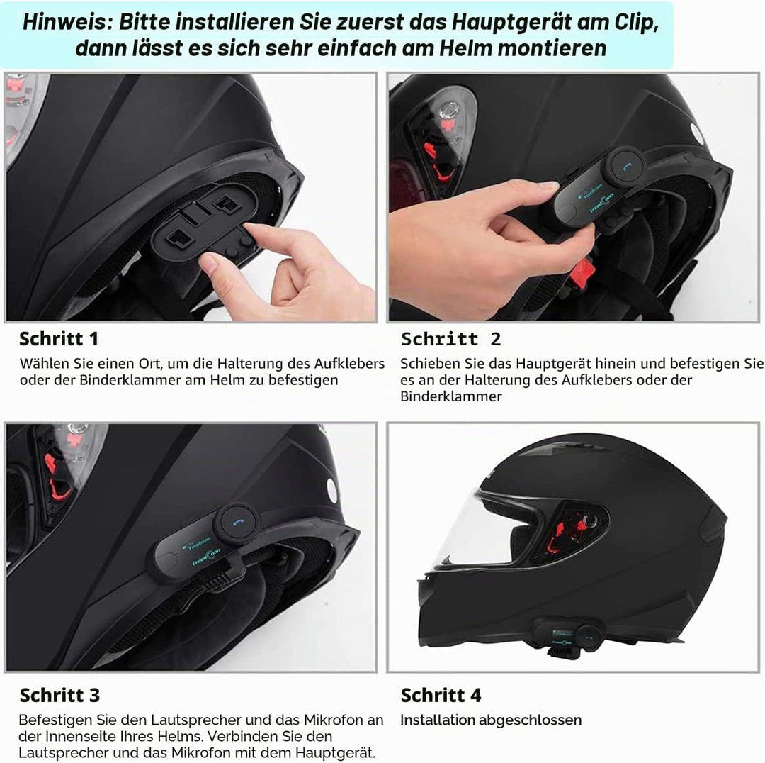 FreedConn T-COM SC 800M Intercom Motorrad Bluetooth 2er Set, Helm Kommunikationssystem für 2 Persone