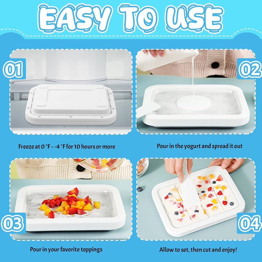 Jeinbuil Eisplatte zum eis machen Eiscreme Roller Maker Pan mit 2 Spateln Kleine Instant Rolled Ice
