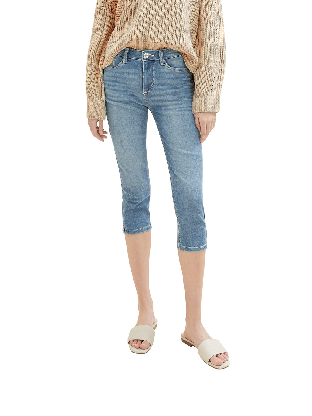 TOM TAILOR Damen Kate Capri Jeans 33 10280 - Light Stone Wash Denim, 33 10280 - Light Stone Wash Den