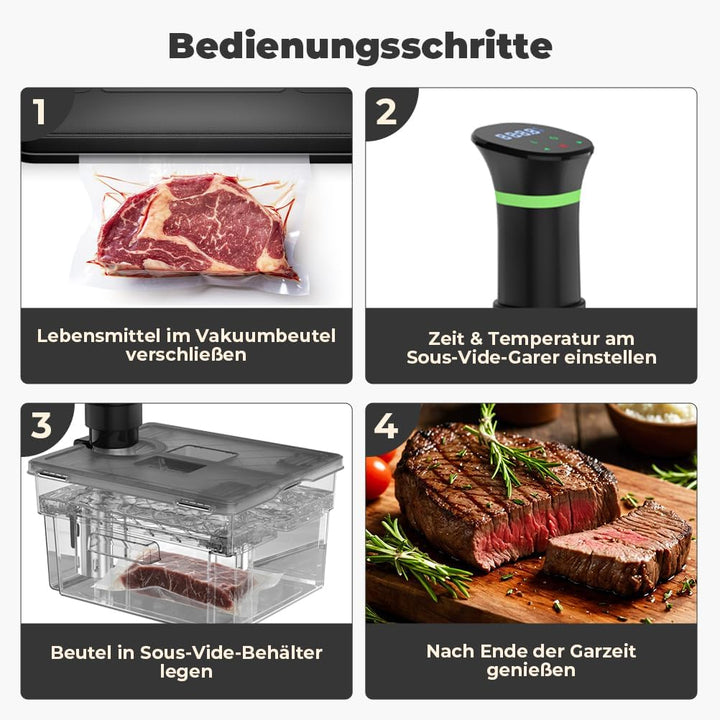 Sous Vide Behälter mit Deckel und eingebautem Rost 11L Grau Doppeltür-Design Sous Vide Topf für die