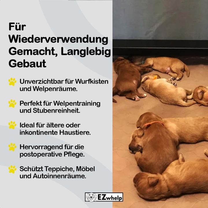 EZwhelp Wiederverwendbare Inkontinenzunterlage Waschbar für Hunde | Wasserfeste PIPI Matten für Hund