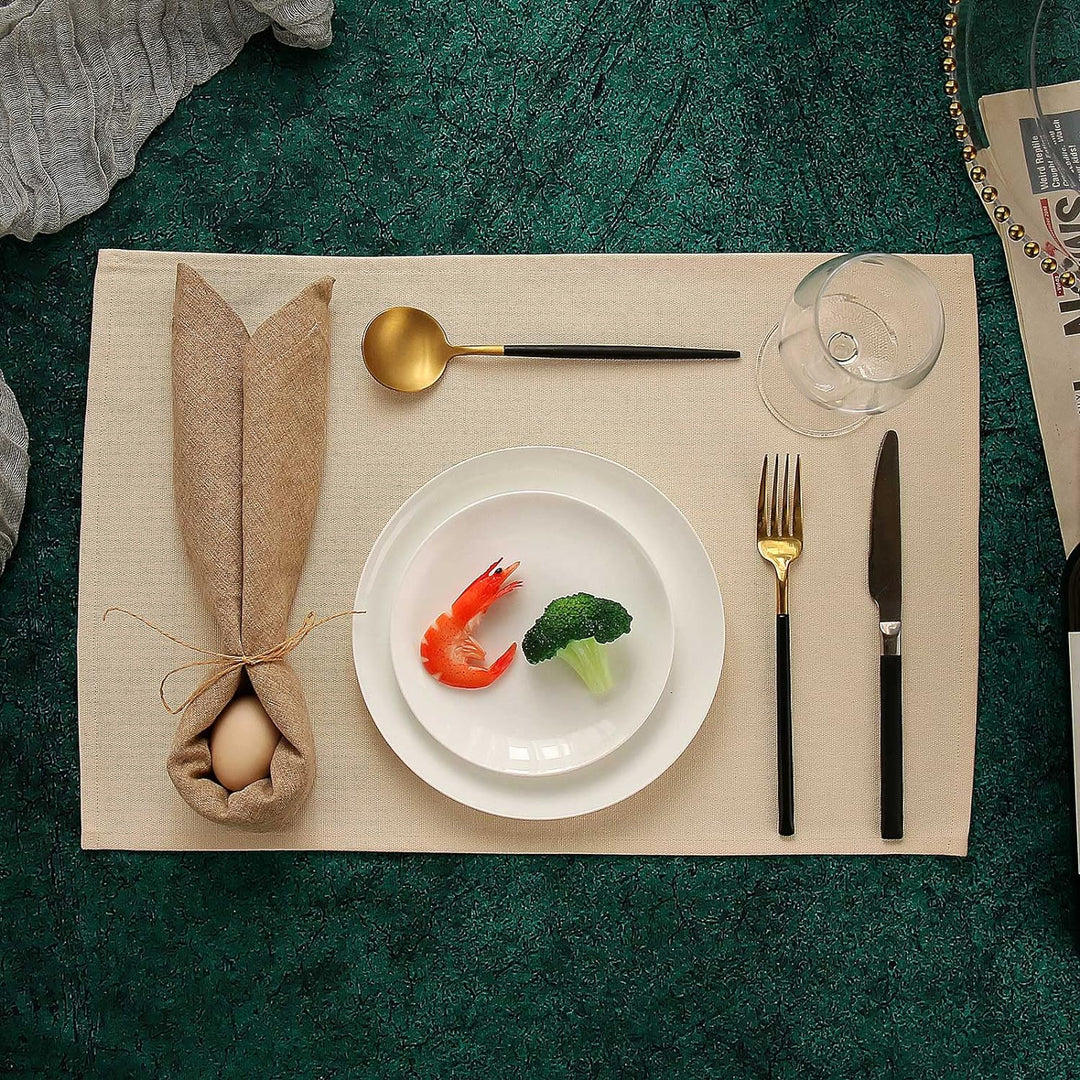Vivi Idee® 4er Tischsets Platzset 100% Baumwolle Platzdeckchen Stoff abwaschbar Handgenäht 52x33cm (