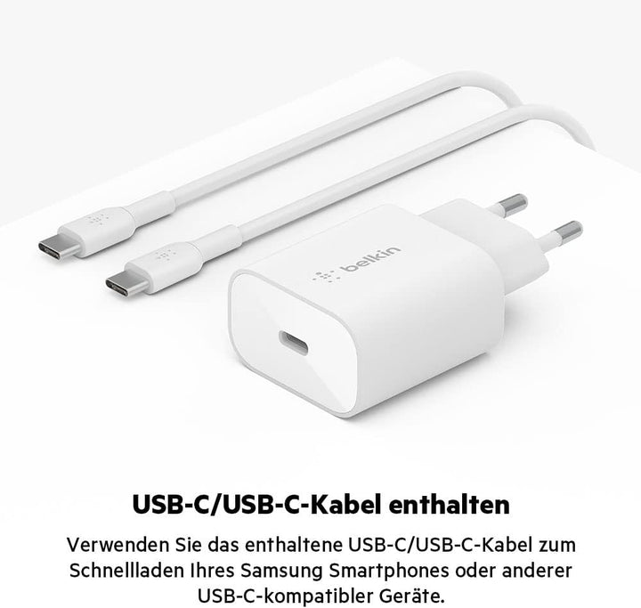 Belkin BoostCharge 25W-Ladegerät mit PPS, USB-C Power Delivery, Ladegerät, Schnellladegerät für das