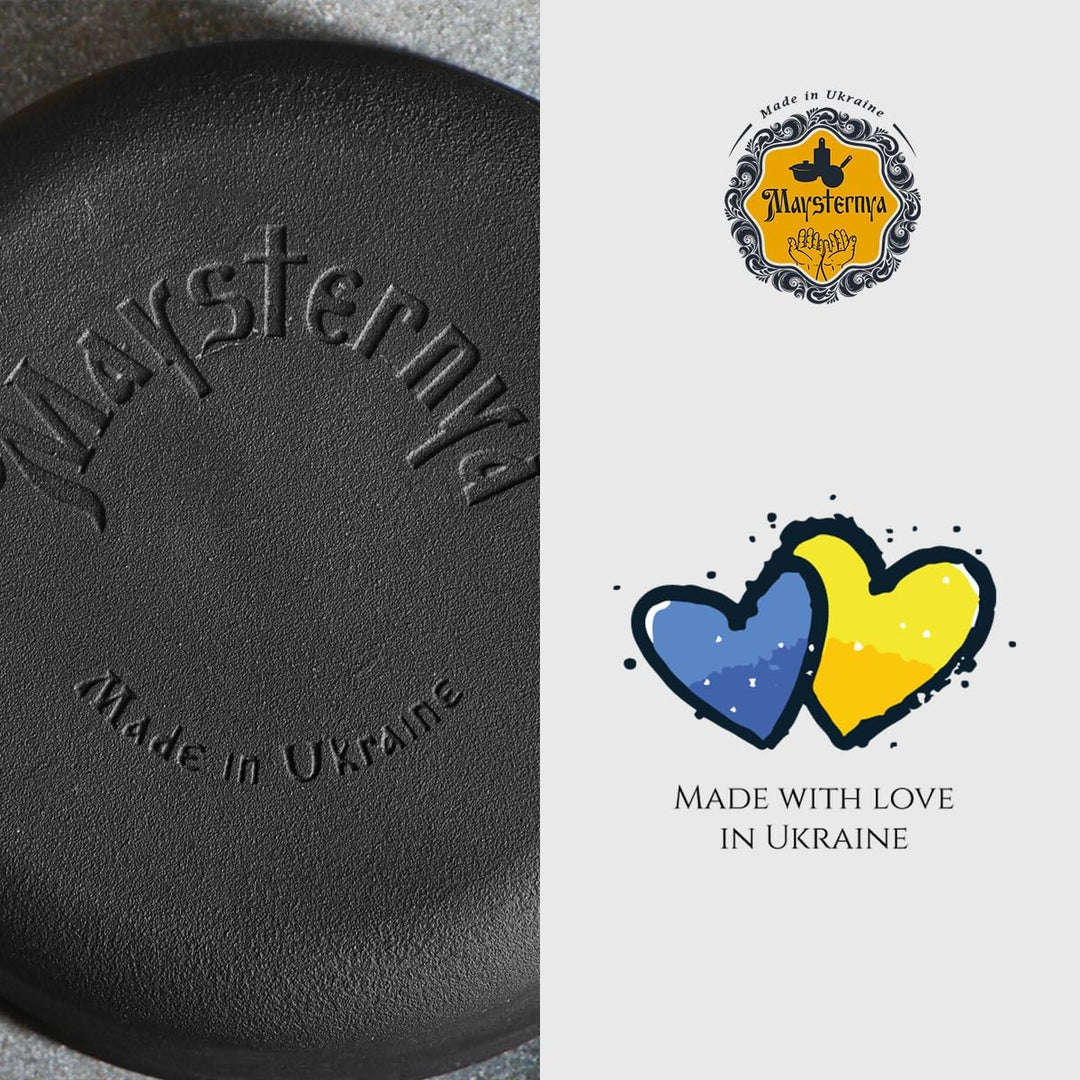 MAYSTERNYA Gusseisen Dutch Oven - Outdoor cooking - BBQ Bratpfanne Gusseisen - Schwarz (5 Liter), 5