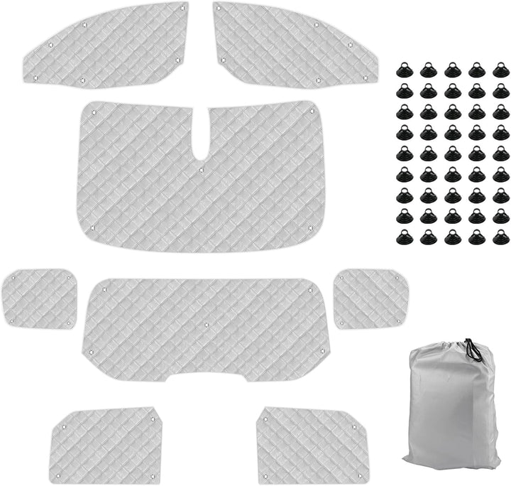 Thermomatte Fahrerhaus Innen für 2012-2022 Ford Tourneo Connect, 8PCS SWB Faltbare Isolierte Sonnens